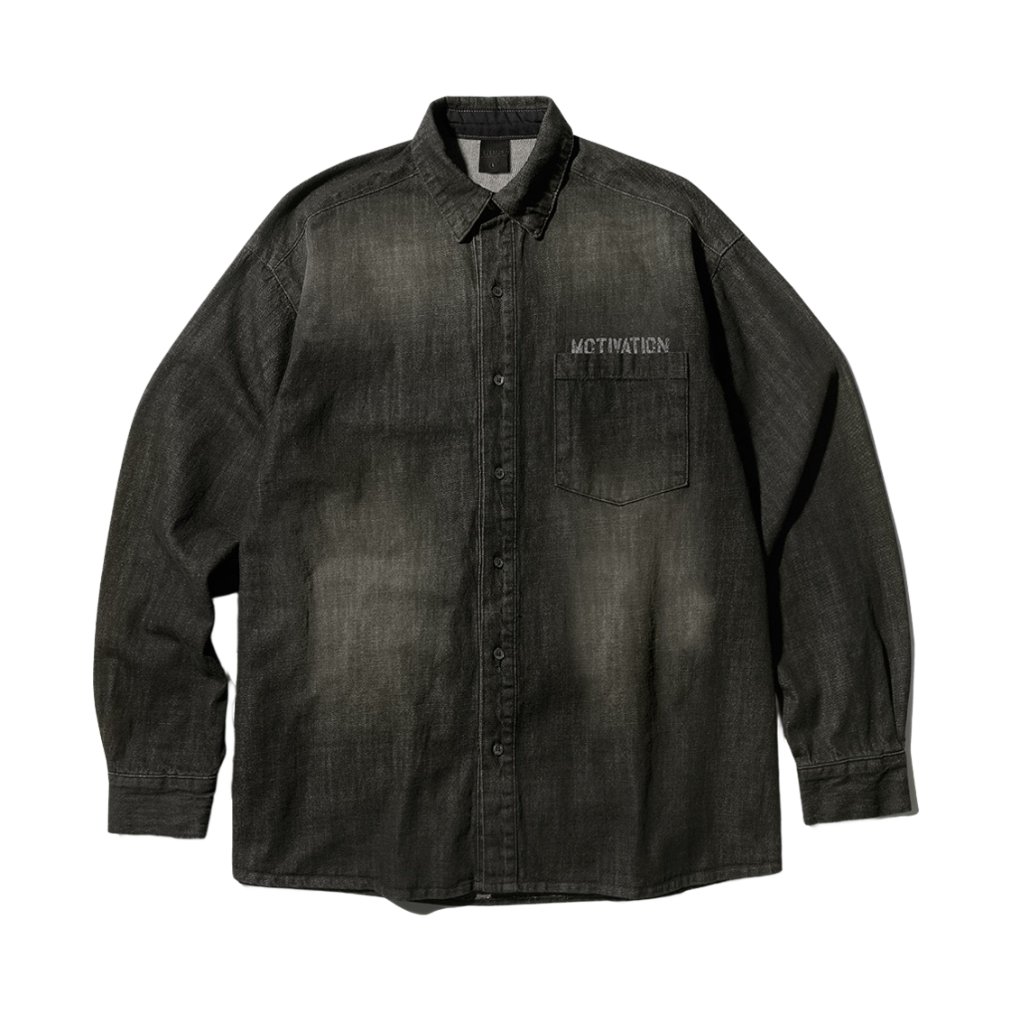KMLS6862_Black_29 EZKATON Poison Denim Shirts Black KMLS6862