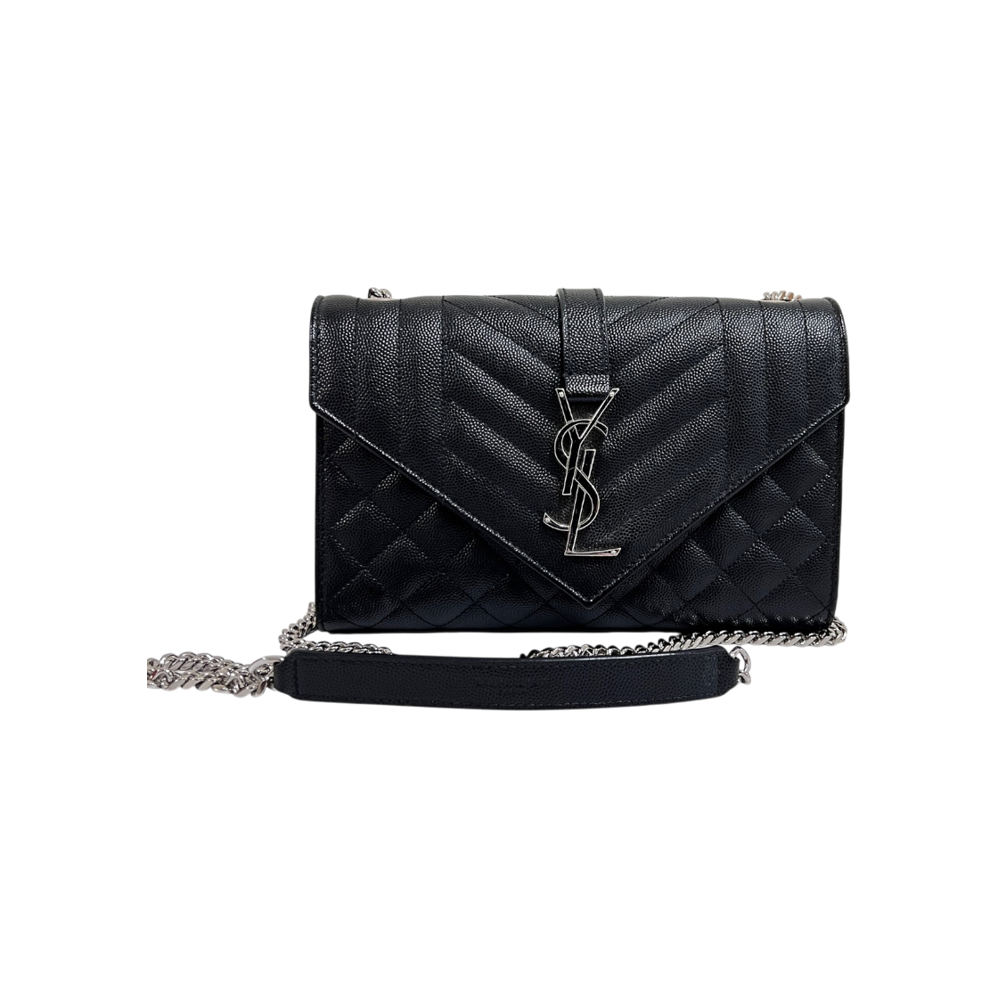 IT6UMH8WK2RK Saint Laurent Envelope Chain Shoulder Bag Black Small