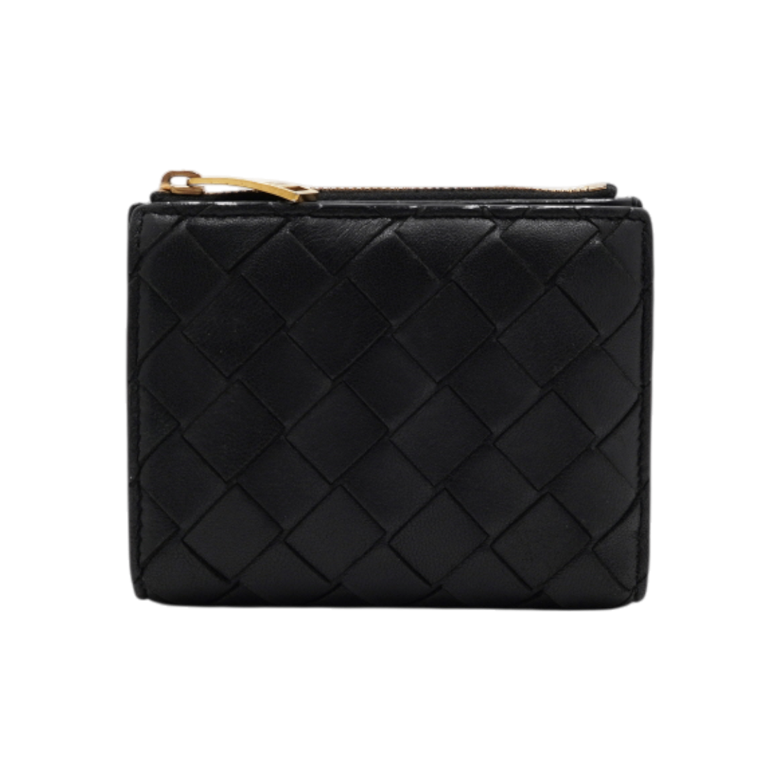 IT99L2ALGU6T Bottega Veneta Black Intrecciato Weave Zip Around Wallet