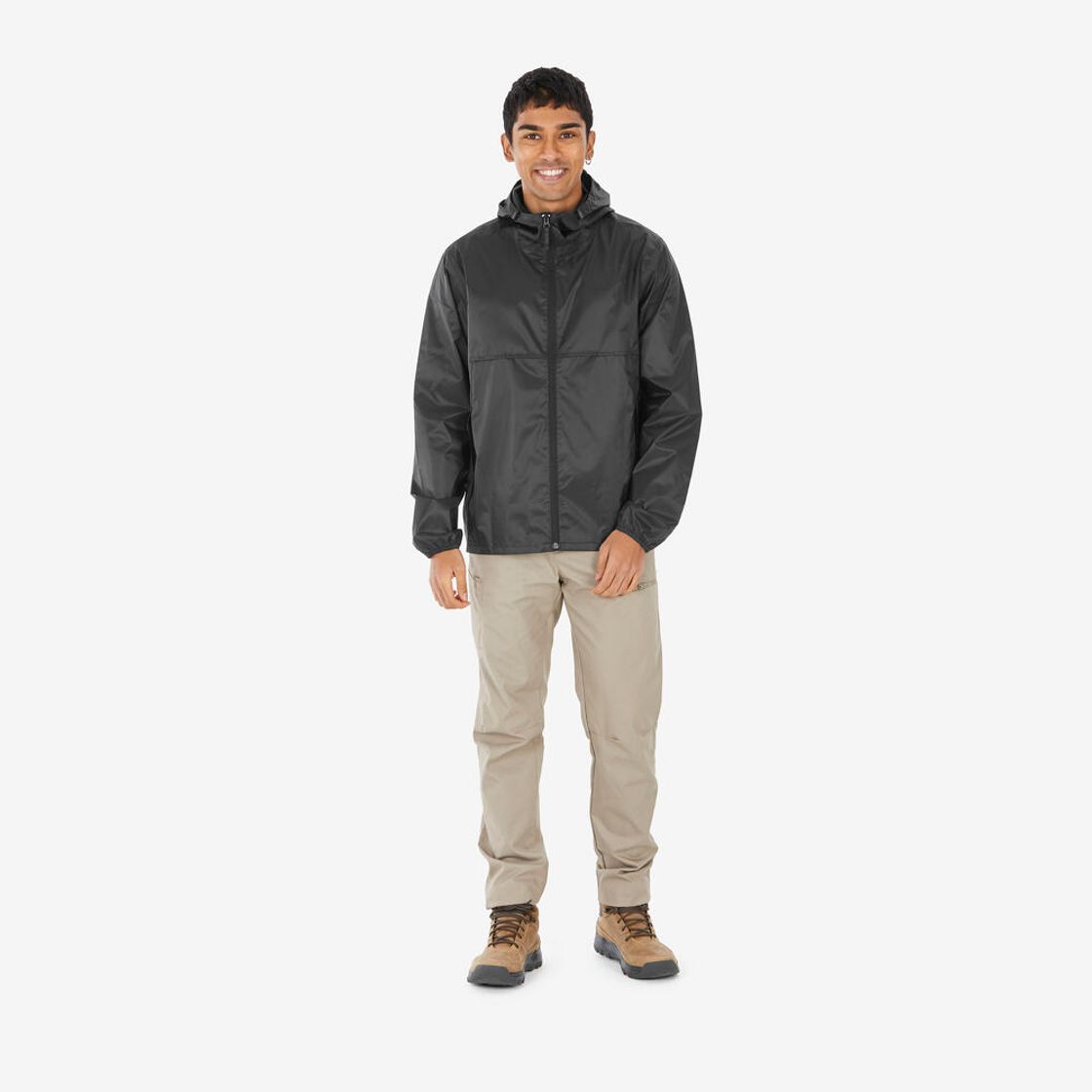 데카트론 남성 등산 방수 레인컷 재킷 스모크 블랙(Decathlon Men's Hiking Waterproof Raincut Jacket Smoke Black) - 4