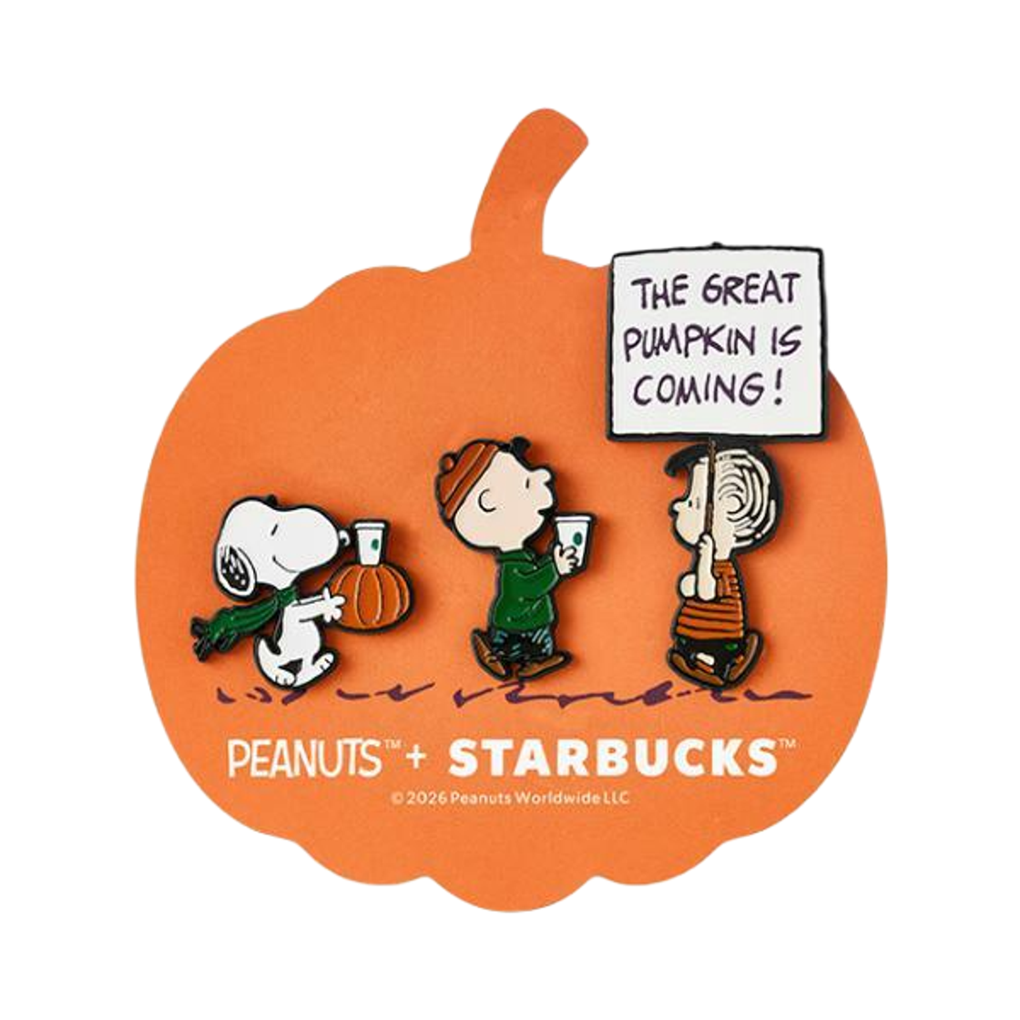 - Starbucks x Peanuts Pumpkin Pin Set