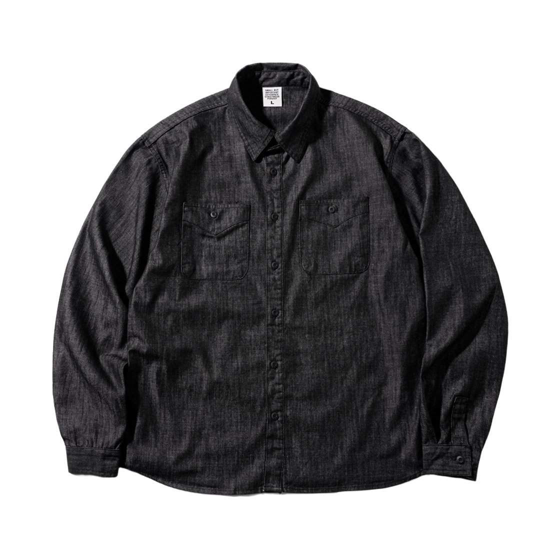 BJLS4685_Black_291 PERSTEP Eternity Denim Shirt Black BJLS4685