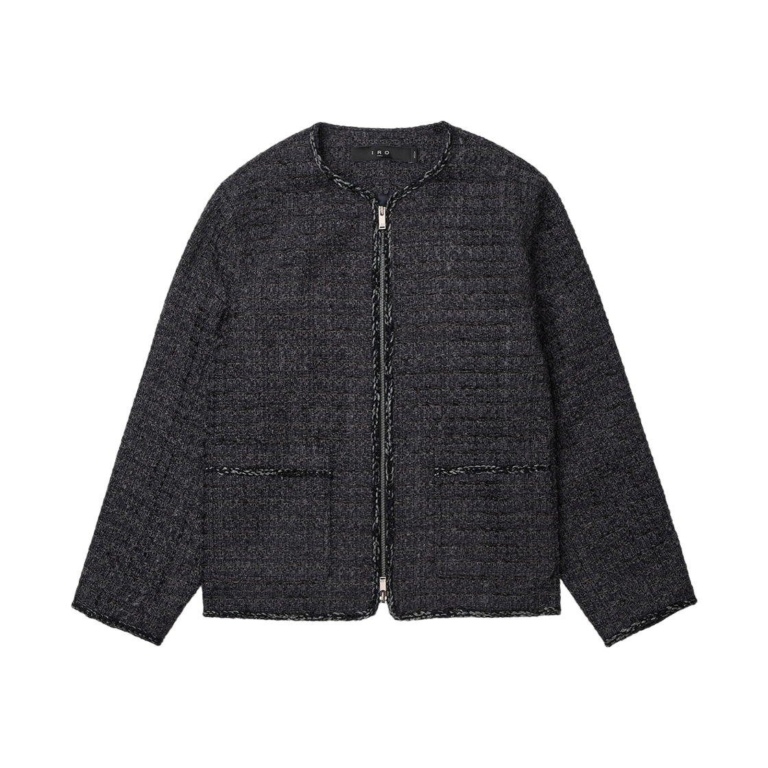 이로 트위드 카라리스 트위드 자켓 다크 그레이(Iro Tweed Collarless Tweed Jacket Dark Gray)
