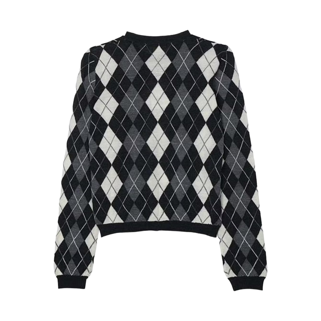 (W) 팔로마울 아가일 쳉 가디건 블랙 그레이((W) Paloma Wool Argyle Cheng Cardigan Black Grey) - 2