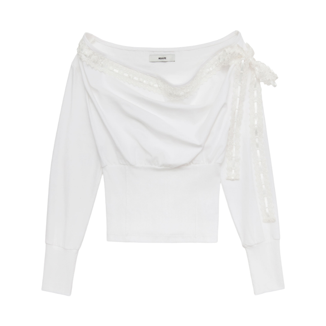 MF26FW008 MOIFAIRE Shadow Trimming T-Shirt White