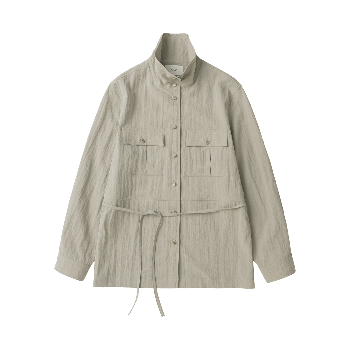 EFWSHAT060GRA aetoa Glossy Pocket Shirt Gray