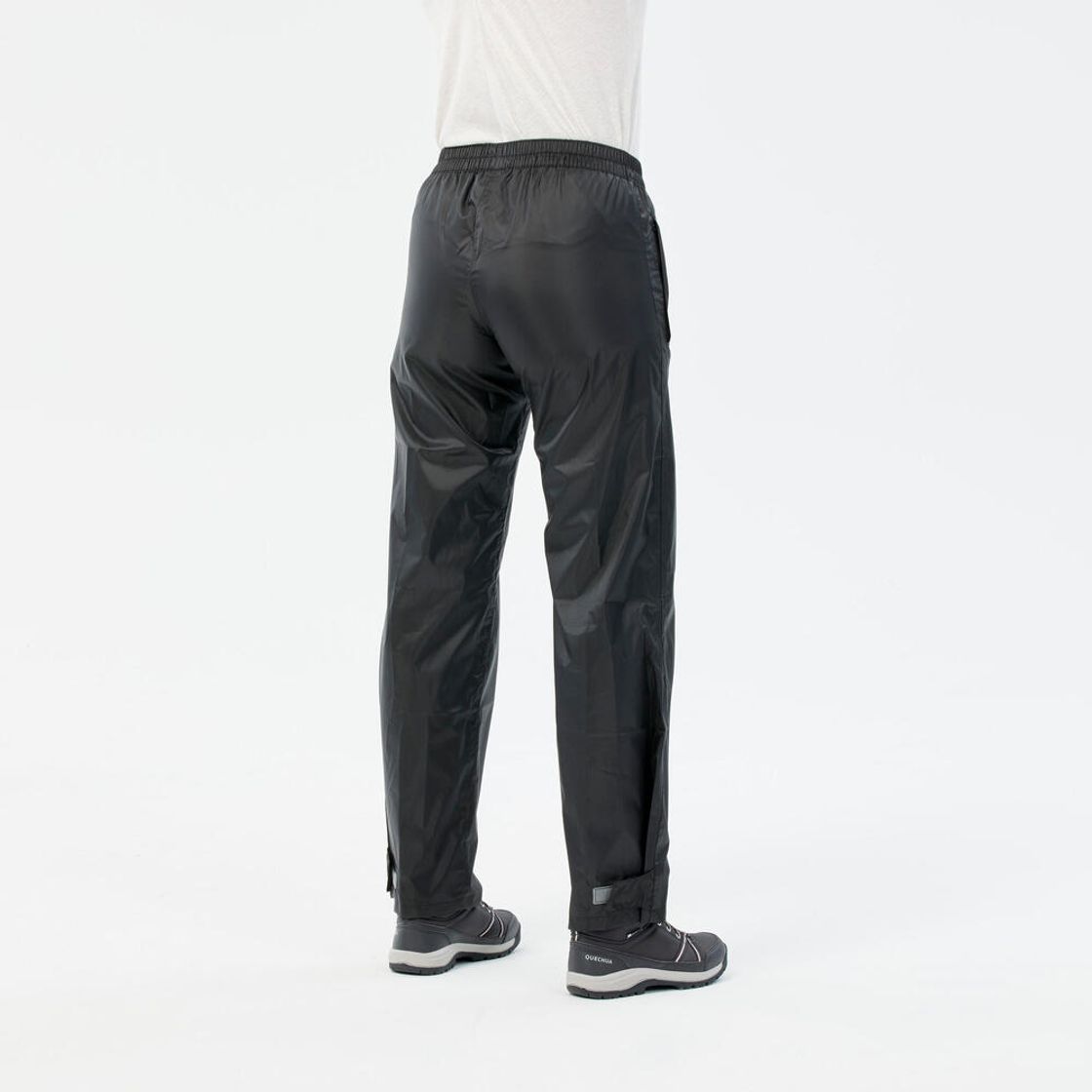 데카트론 여성 등산 경량 방수 바지 오버트라우저 MH100 블랙(Decathlon Women's Hiking Lightweight Waterproof Overtrousers MH100 Black) - 5