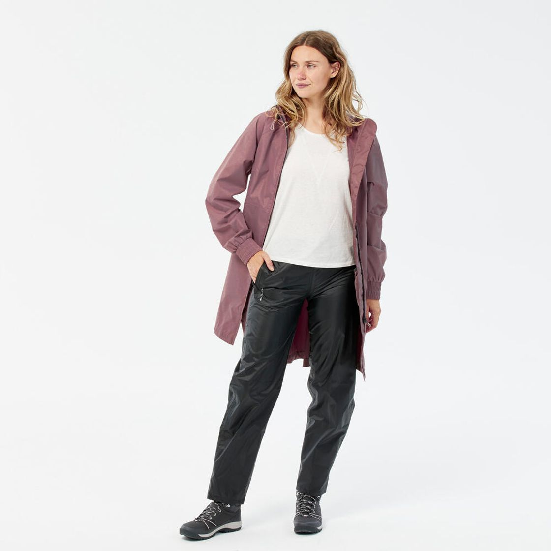 데카트론 여성 등산 경량 방수 바지 오버트라우저 MH100 블랙(Decathlon Women's Hiking Lightweight Waterproof Overtrousers MH100 Black) - 4