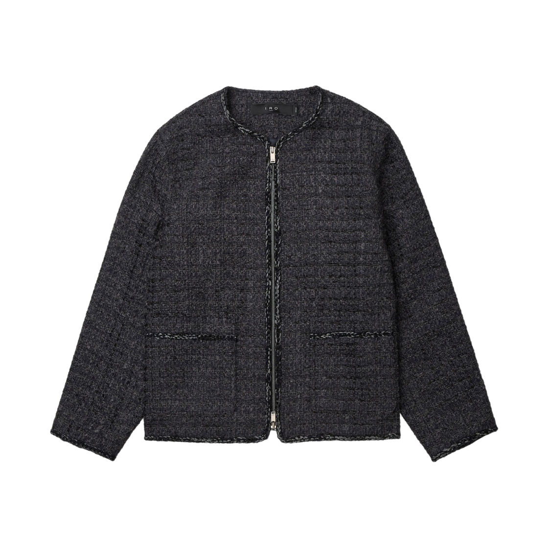 이로 트위드 카라리스 트위드 자켓 다크 그레이(Iro Tweed Collarless Tweed Jacket Dark Gray) - 2
