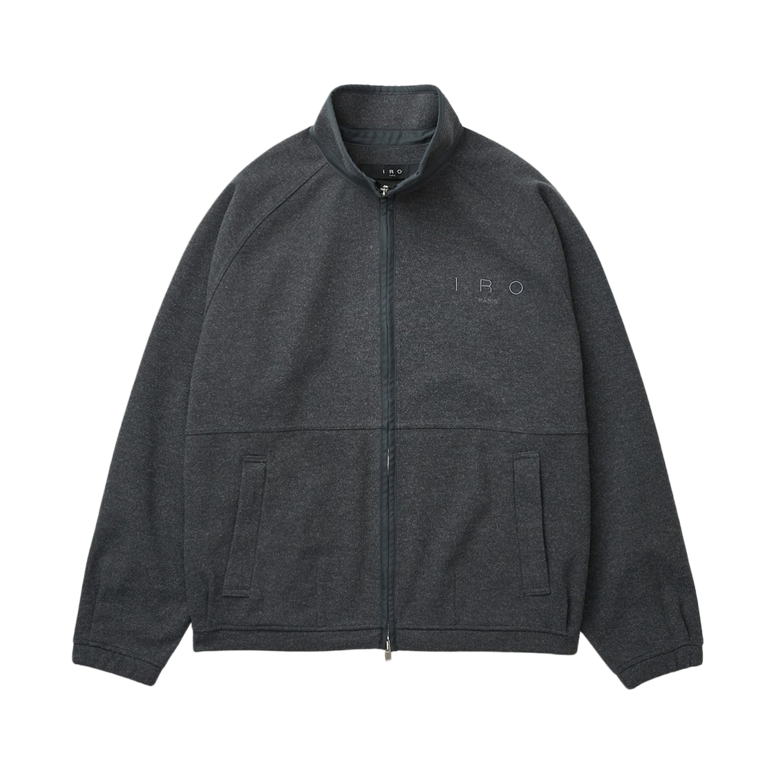 이로 르포 저지 이지 하이넥 집업 티셔츠 다크 그레이(Iro Repos Jersey Easy High-Neck Zip-Up T-Shirt Dark Gray)