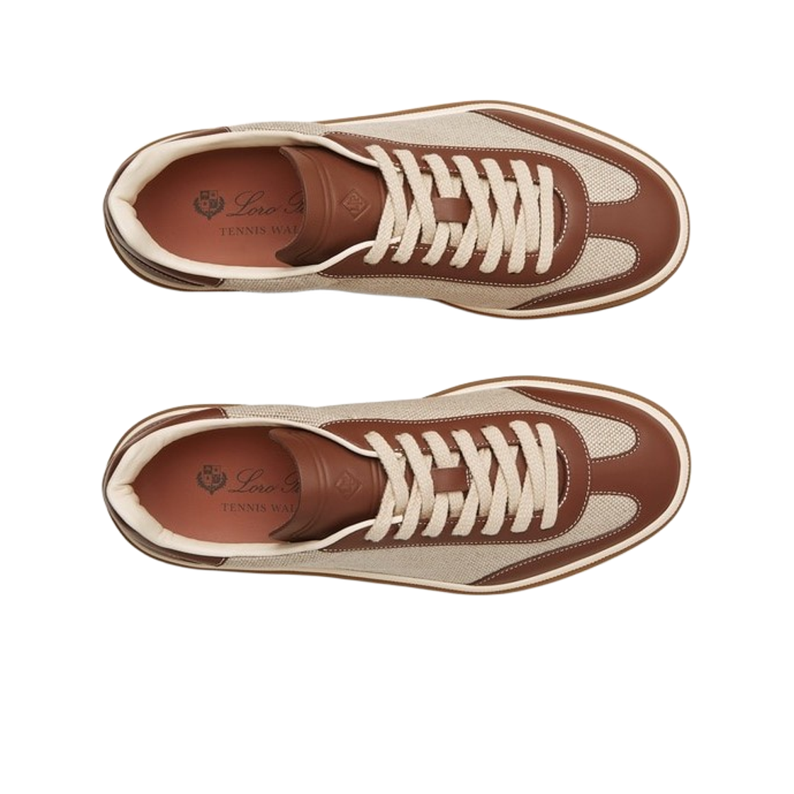 (W) 로로 피아나 테니스 워크 스니커즈 내츄럴 카라멜 슈가((W) Loro Piana Tennis Walk Sneakers Natural Caramel Sugar) - 2