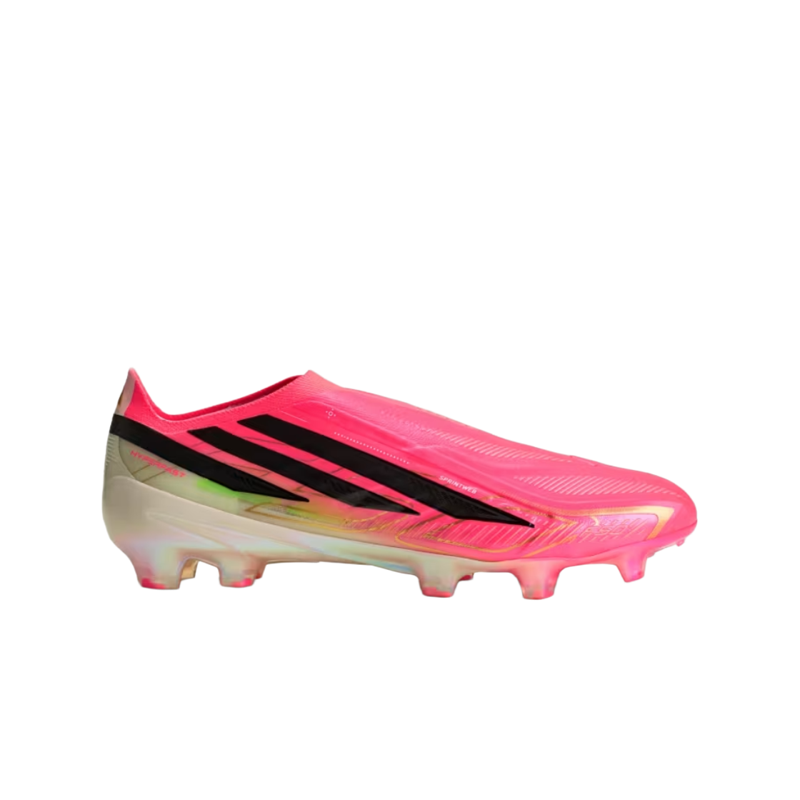 KJ6080 Adidas F50 Hyperfast Elite Laceless Firm Ground Football Solar Turbo Core Black