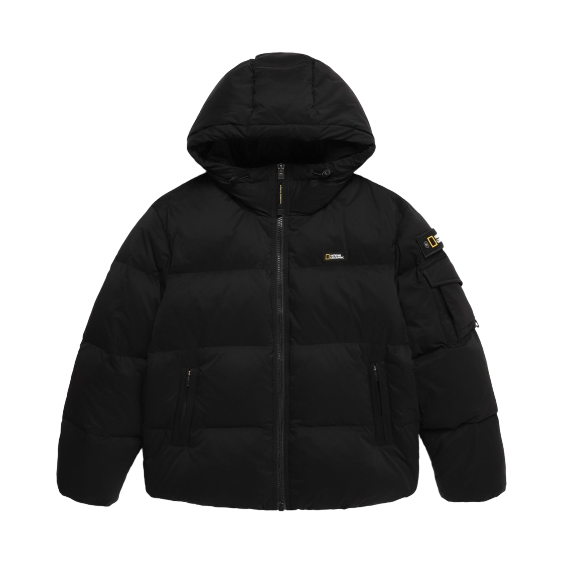 내셔널 지오그래픽 골든몰 숏 구스 후드 다운 점퍼 카본 블랙(National Geographic Goldenmole Short Goose Hooded Down Jumper Carbon Black)