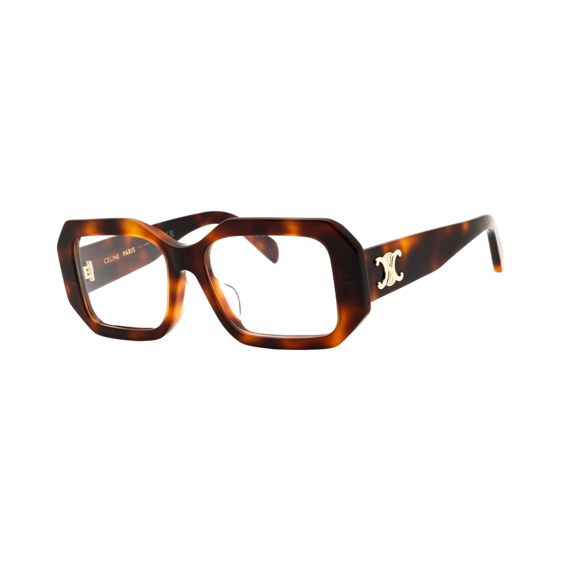셀린느 트리옹프 스퀘어 글라스 아세테이트 블론드 하바나(Celine Triomphe Square Glasses in Acetate Blonde Havana) - 2