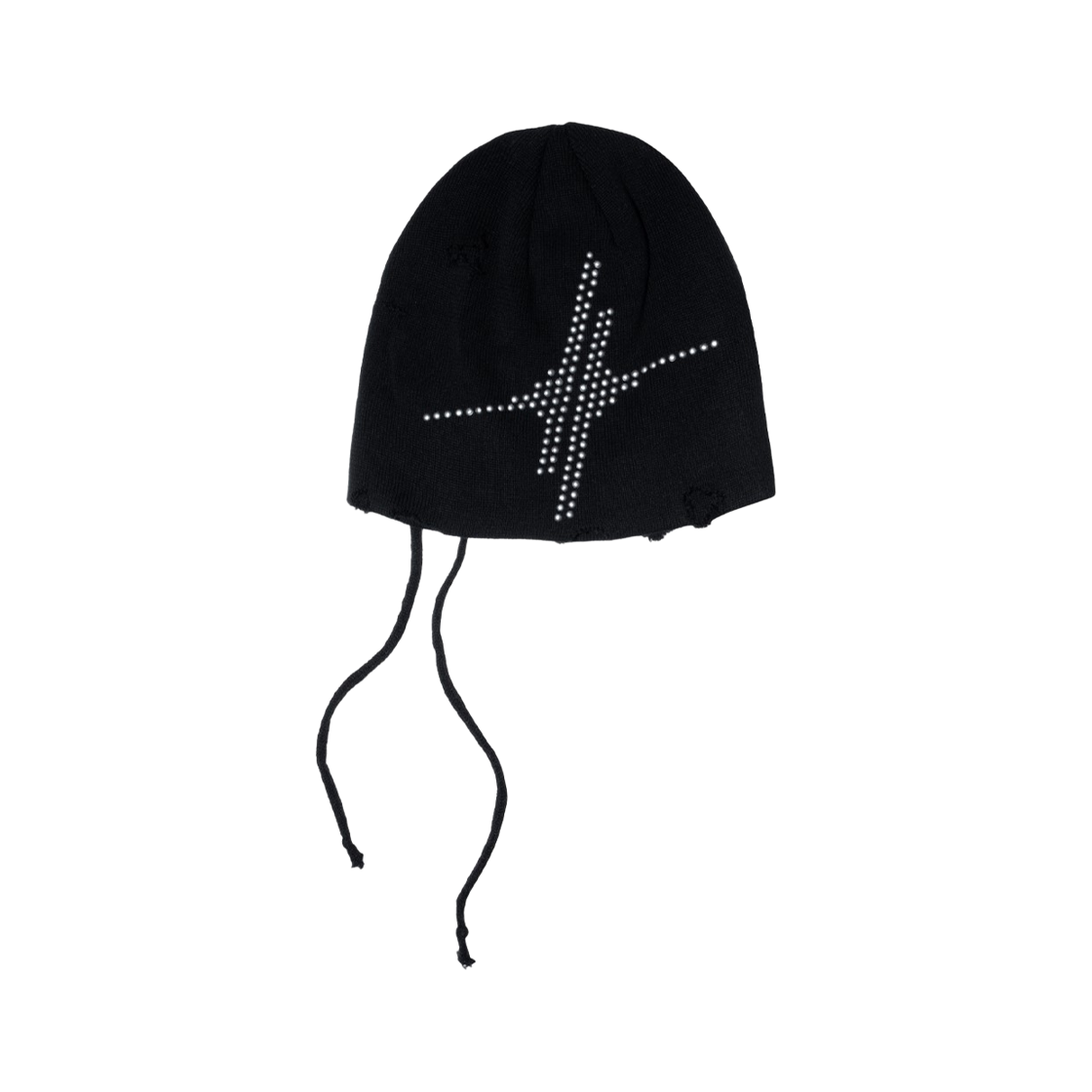 ET2603CA05BK ETCE Distressed Eyelet Beanie Black