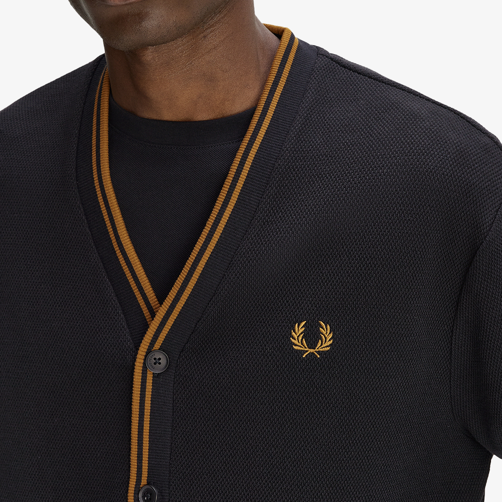 프레드페리 팁드 피케 가디건 블랙(Fred Perry Tipped Pique Cardigan Black) - 6