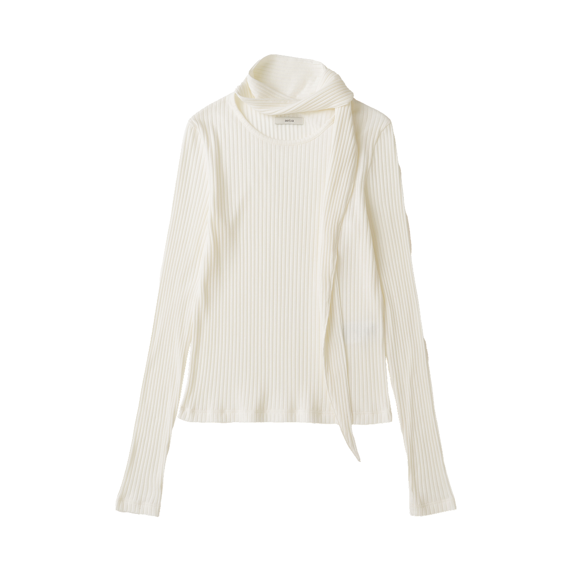 EFWTOAT070IVR aetoa Scarf Long Sleeve Top Ivory