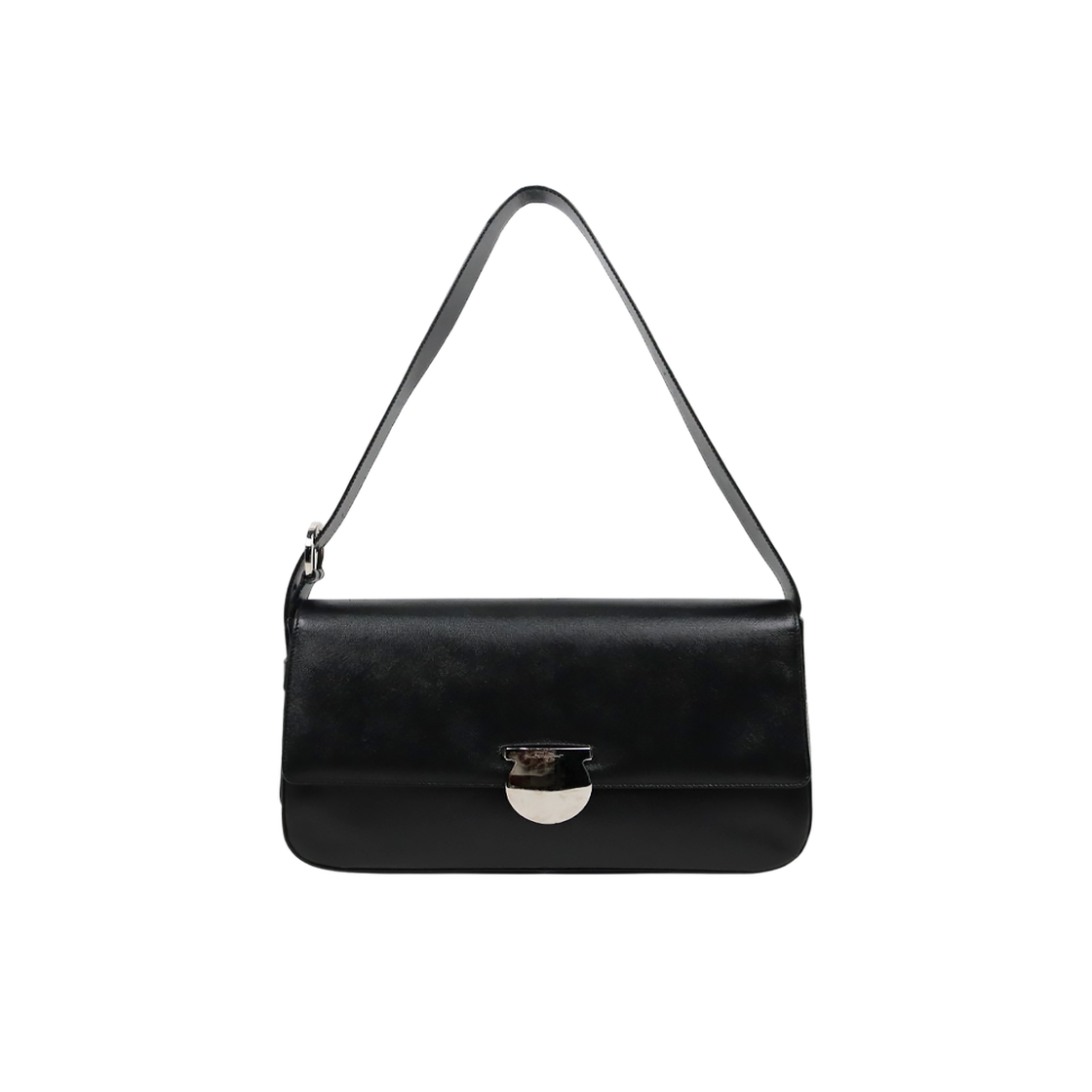ITRNKV8POR6B Ferragamo Black Gancini Flap Shoulder Bag