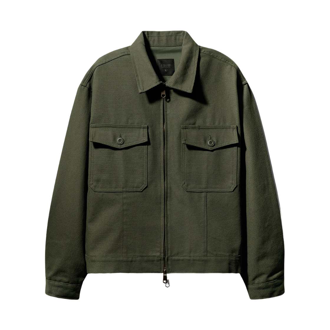 KMOT6856_Khaki_29 EZKATON Culture Crop Work Jacket Khaki KMOT6856