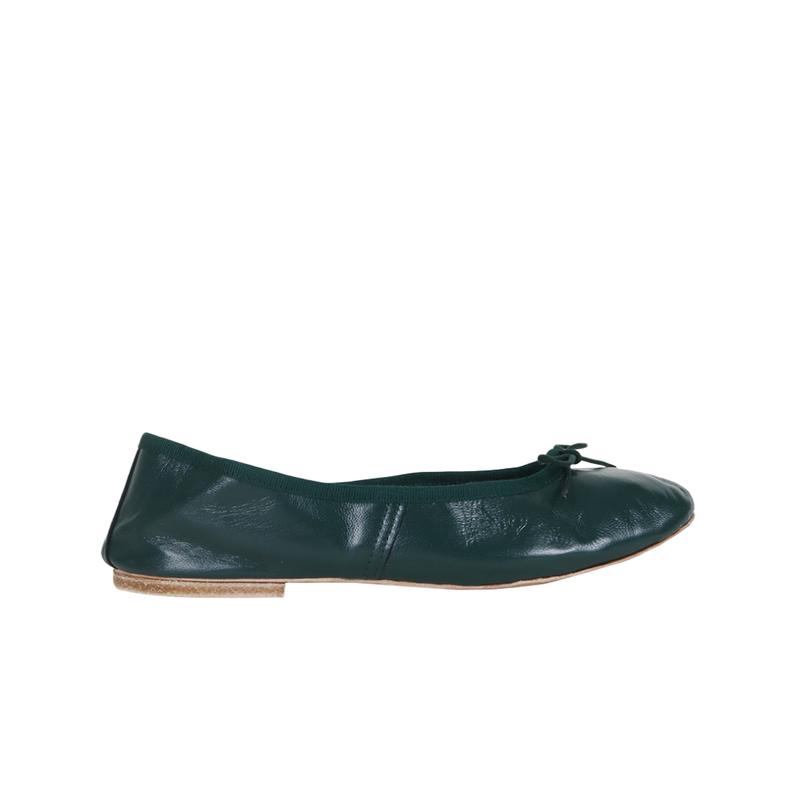 (W) E.포셀리 레더 플랫 다크 그린((W) E.Porselli Leather Flats Dark Green) - 1