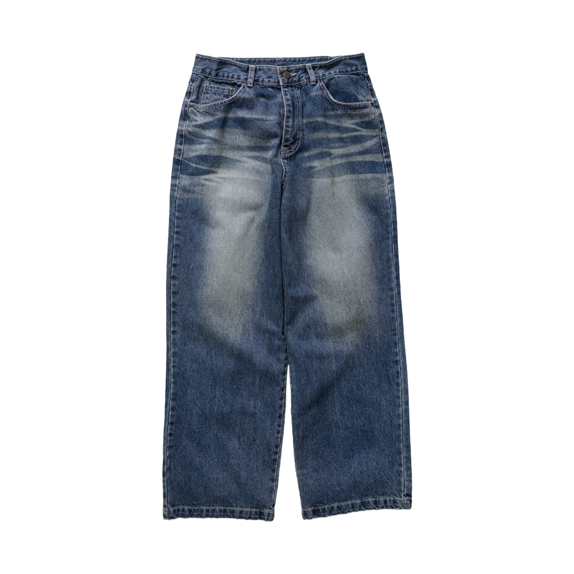 BJLP4664_Blue_292 PERSTEP Wavelet Washed Denim Pants Blue BJLP4664