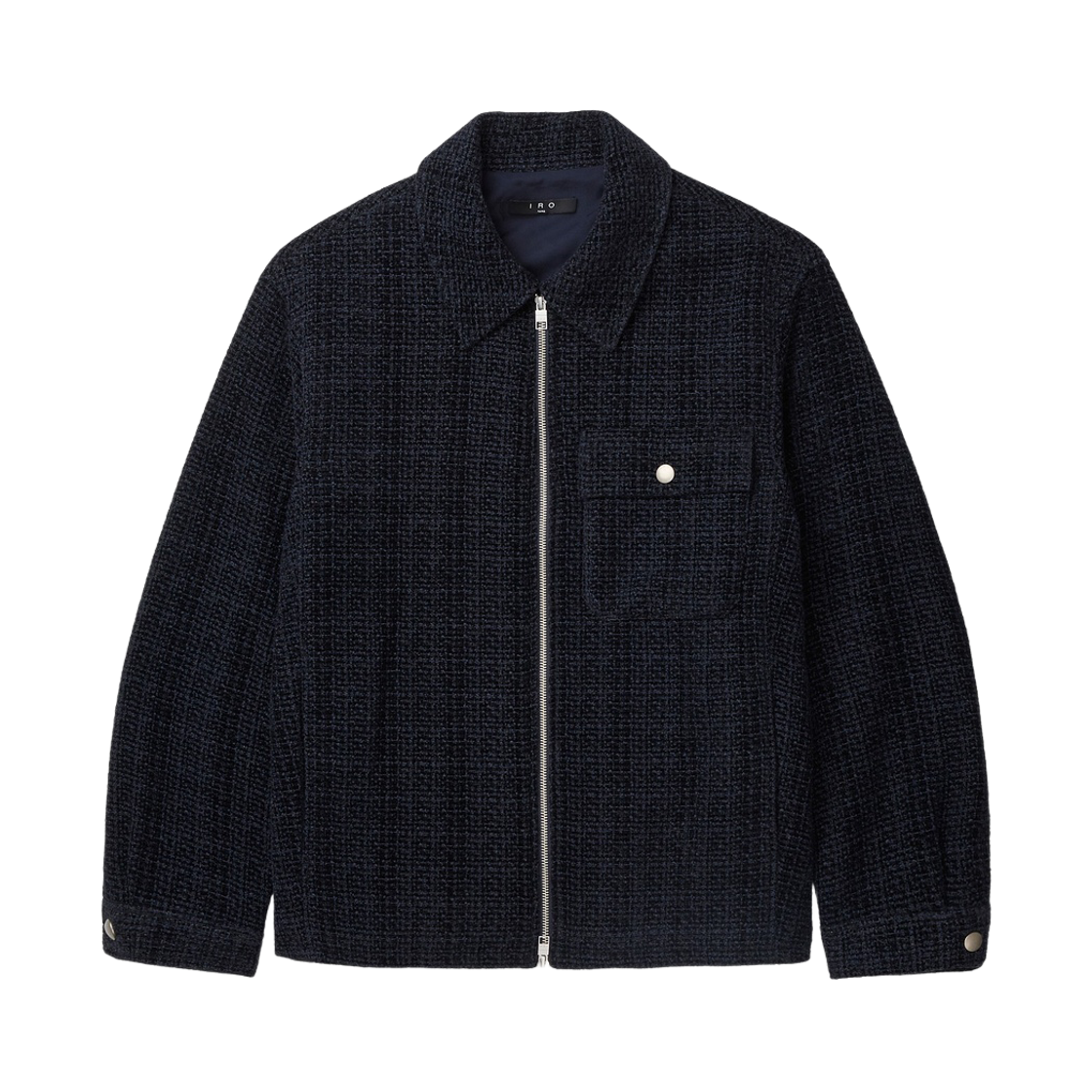 이로 세노르 트위드 집업 셔켓 네이비(Iro Cenor Tweed Zip-Up Shirt Jacket Navy)
