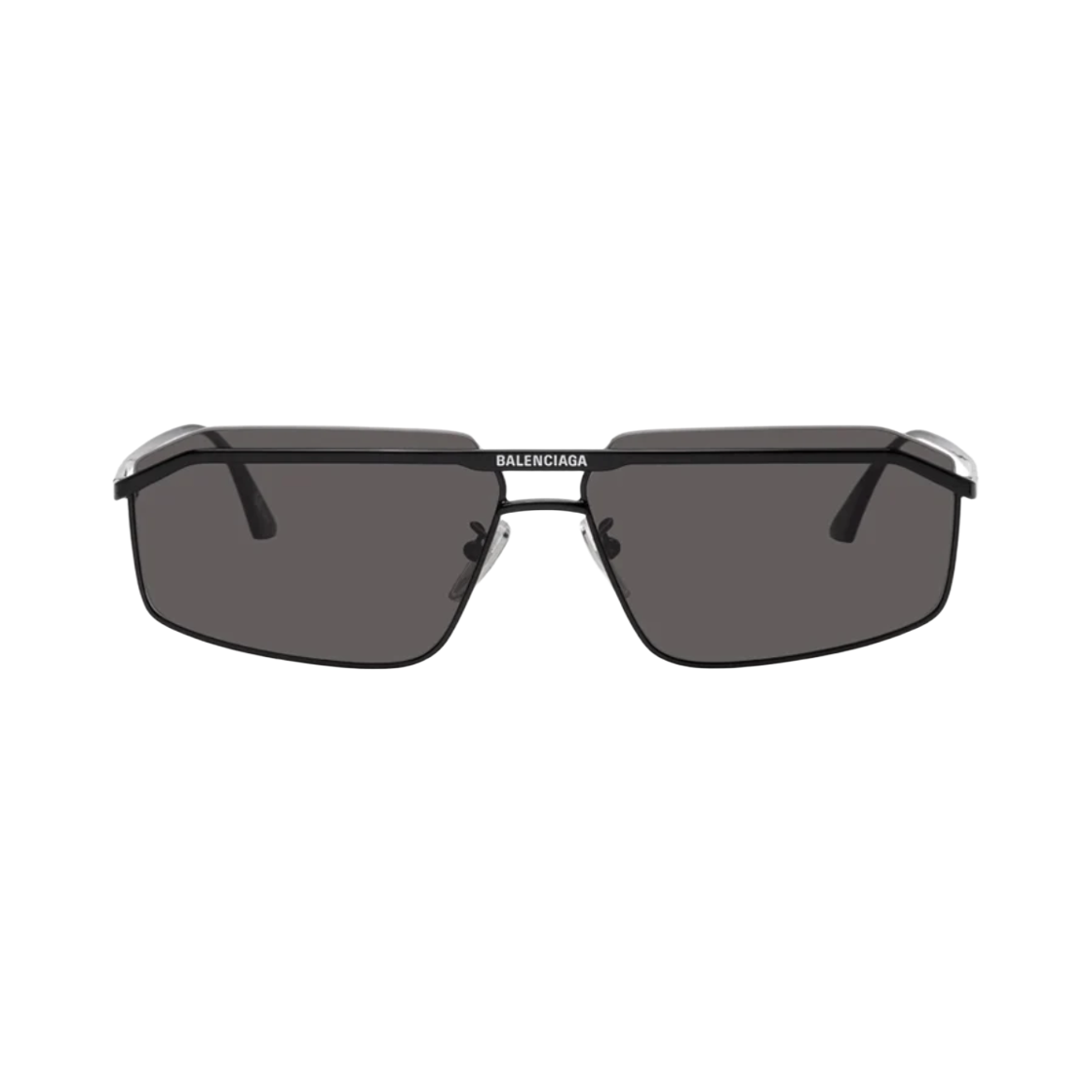 BB0139S001 Balenciaga Square Rectangle Sunglasses Black Grey