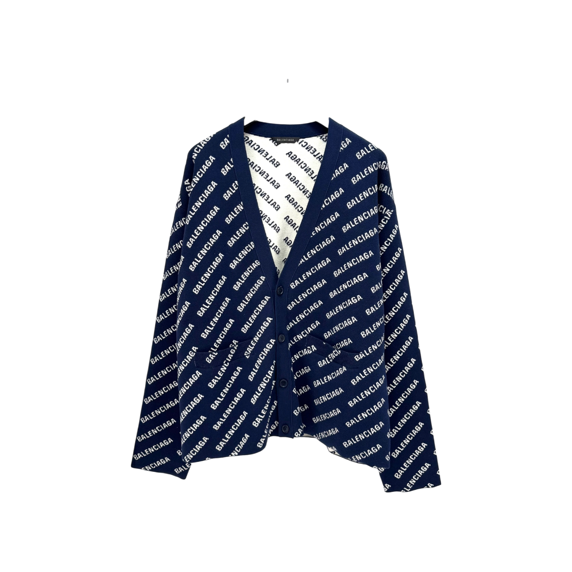 ITPA3C45EBSN Balenciaga Mini Logo All Over Cardigan