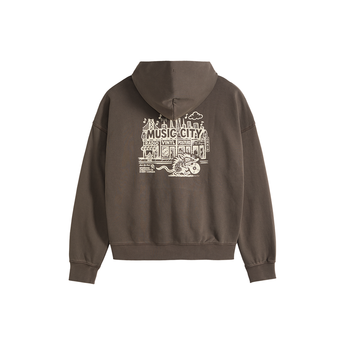 리바이스 투 홀스 크롭 후디 브라운(Levi's Two Horse Cropped Hoodie Brown) - 2
