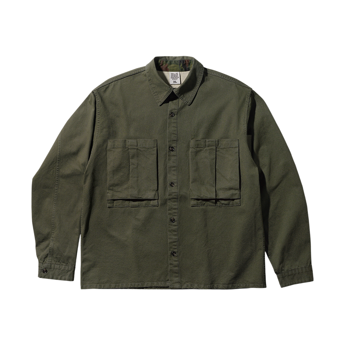 SMLS4690_olive_29 PERSTEP Heavy Washing Big Pocket Work Shirt Olive SMLS4690