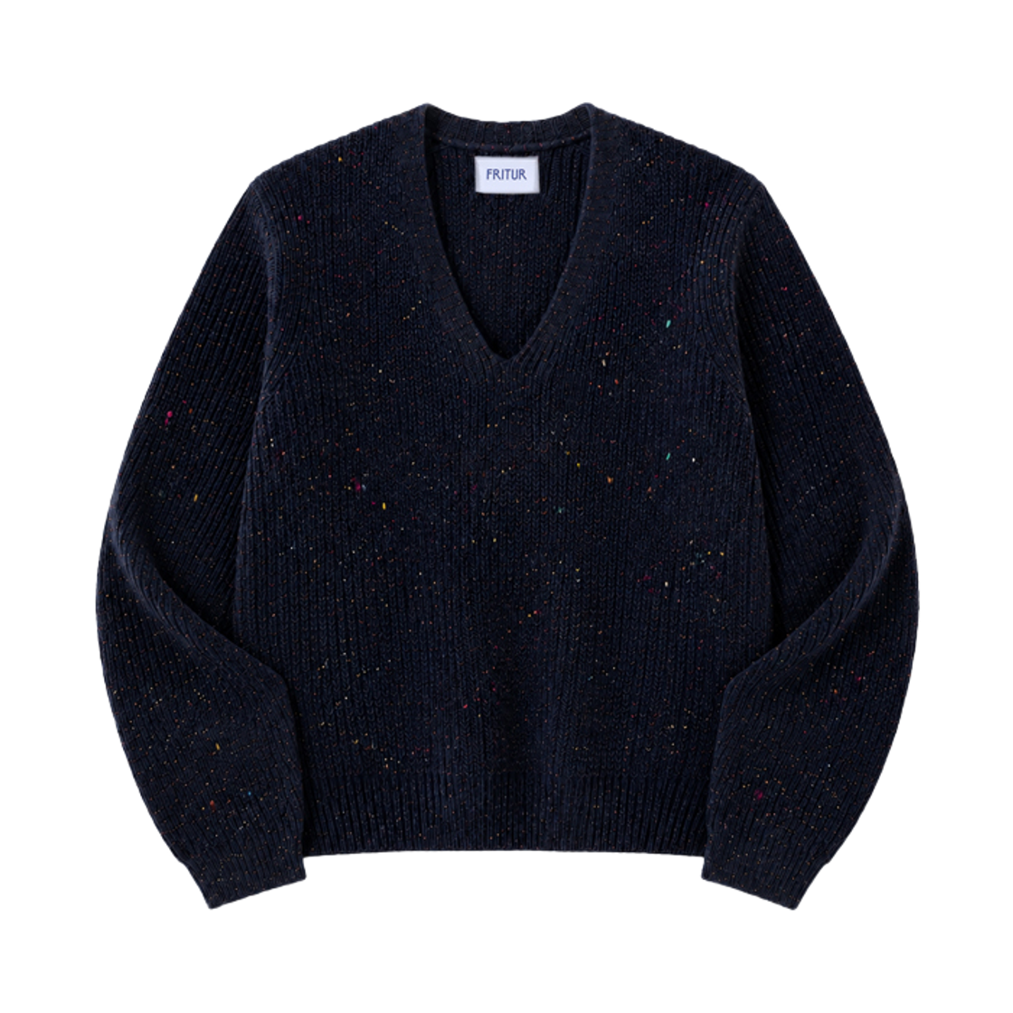 F263KN07 FRITUR Chine Rollup Knit Navy_F263KN07