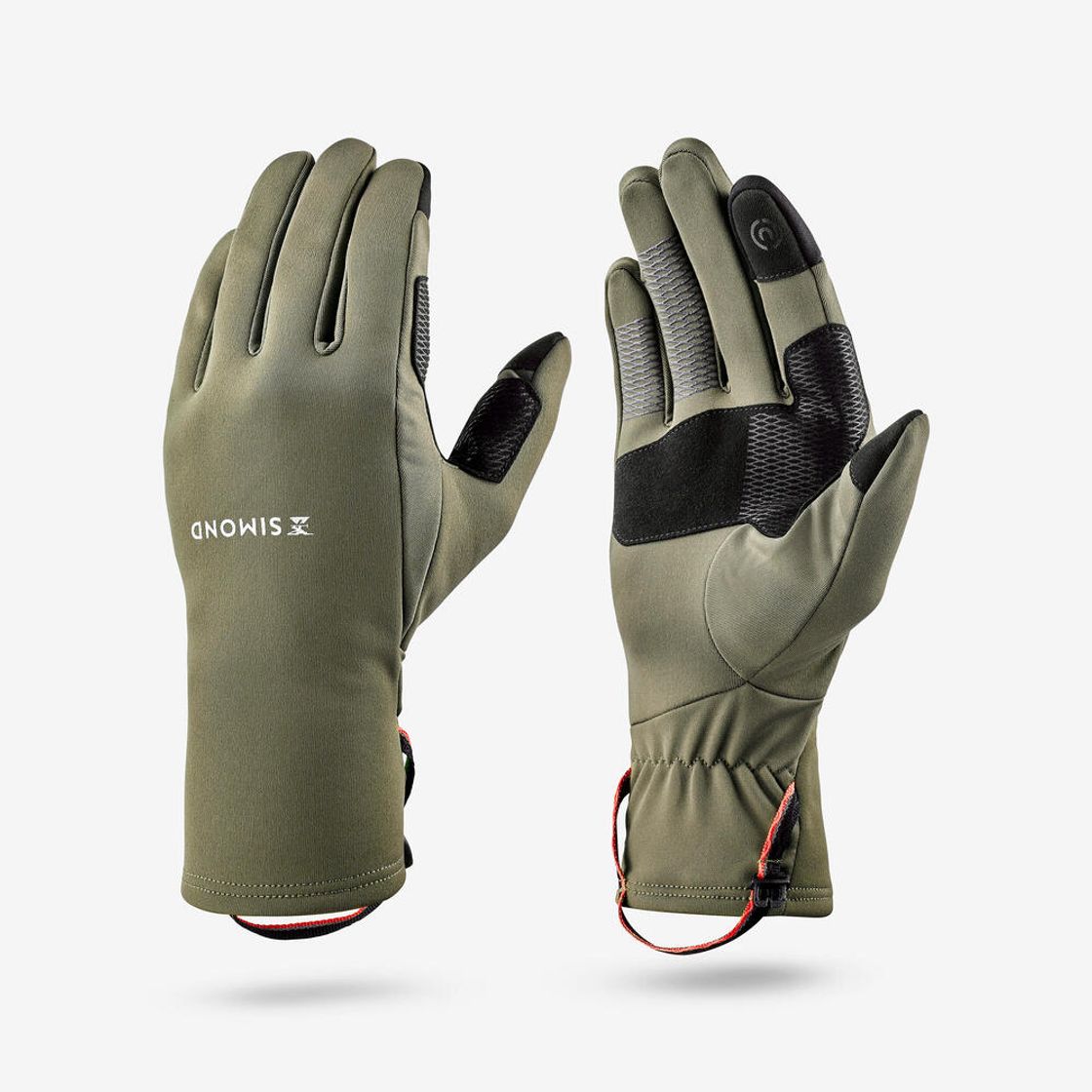 데카트론 성인 터치스크린 등산 스트레치 장갑 MT500 브론즈 카키 그린(Decathlon Adult Touchscreen Hiking Stretch Gloves MT500 Bronze Khaki Green) - 6