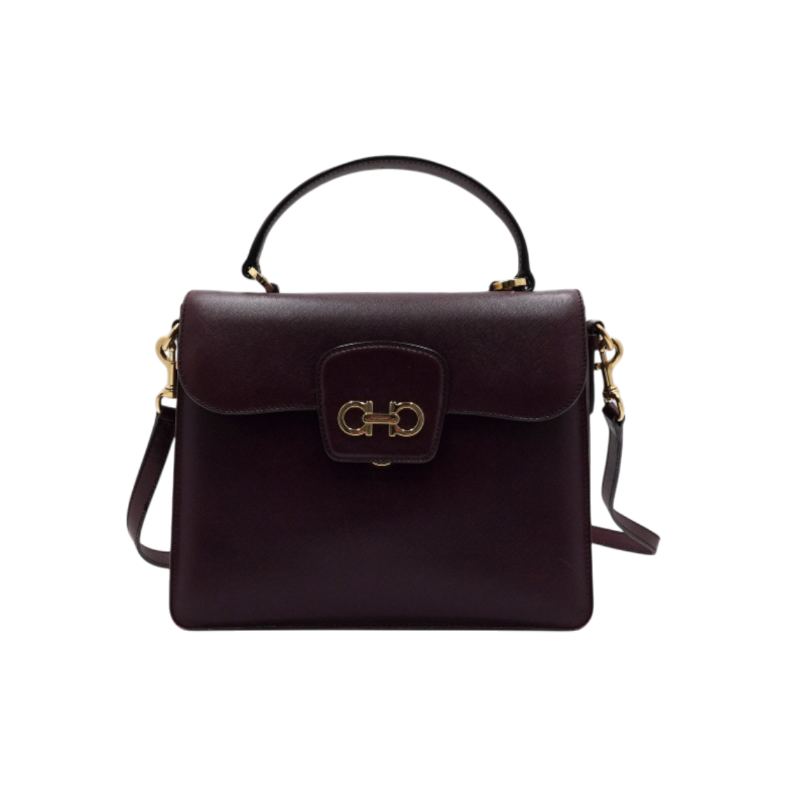 ITS8LJ3K2VHG Ferragamo Gancini Logo Saffiano Tote Bag