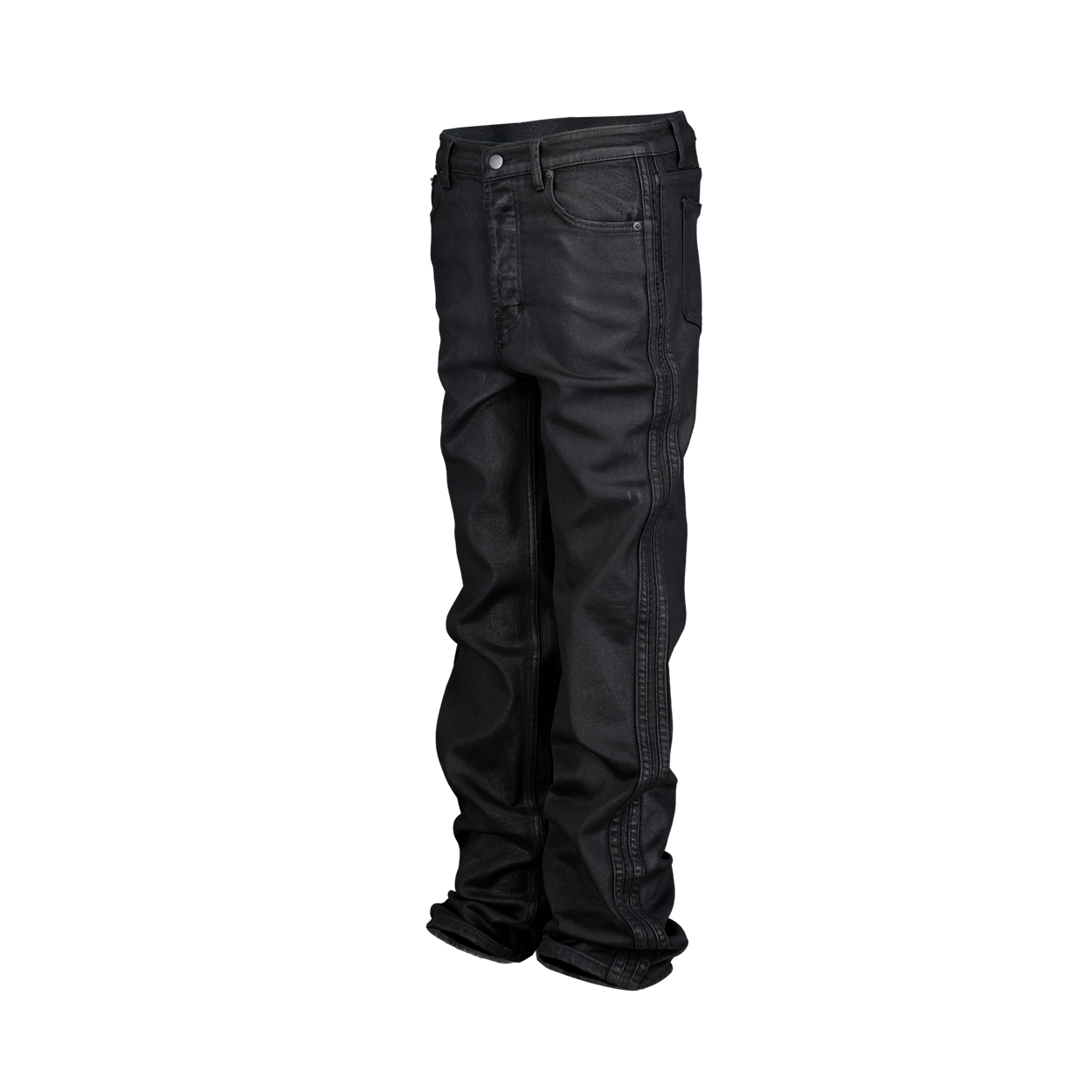 언더마이카 사이드 트랙 코티드 배기 진 코티드 블랙(Undermycar Side Track Coated Baggy Jeans Coated Black) - 2