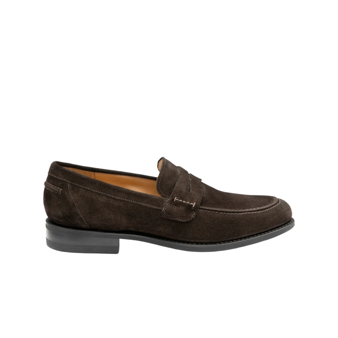 356DSRF Loake 356 Penny Loafers Dark Brown Suede