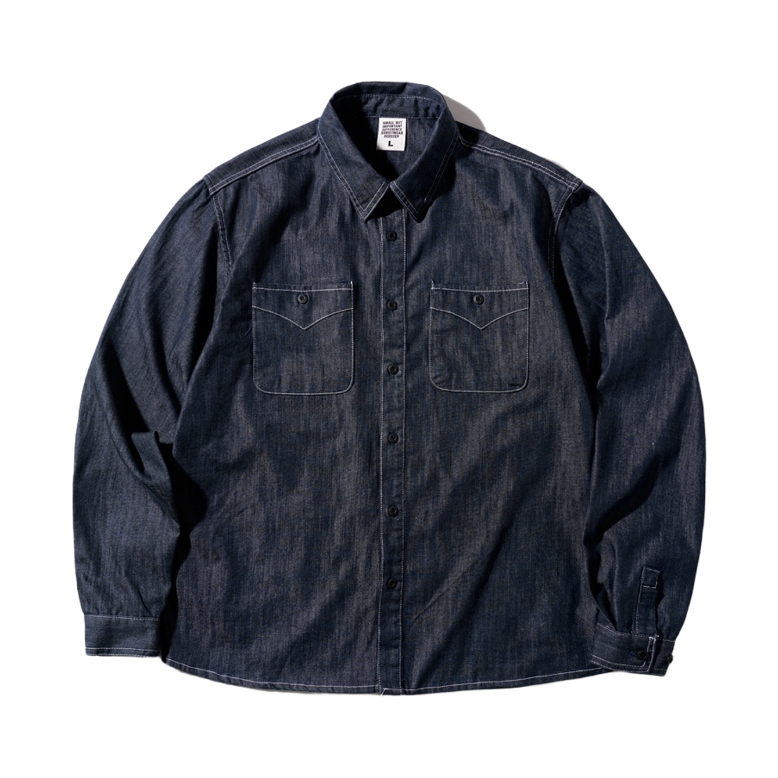 BJLS4685_Darkblue_291 PERSTEP Eternity Denim Shirt Darkblue BJLS4685