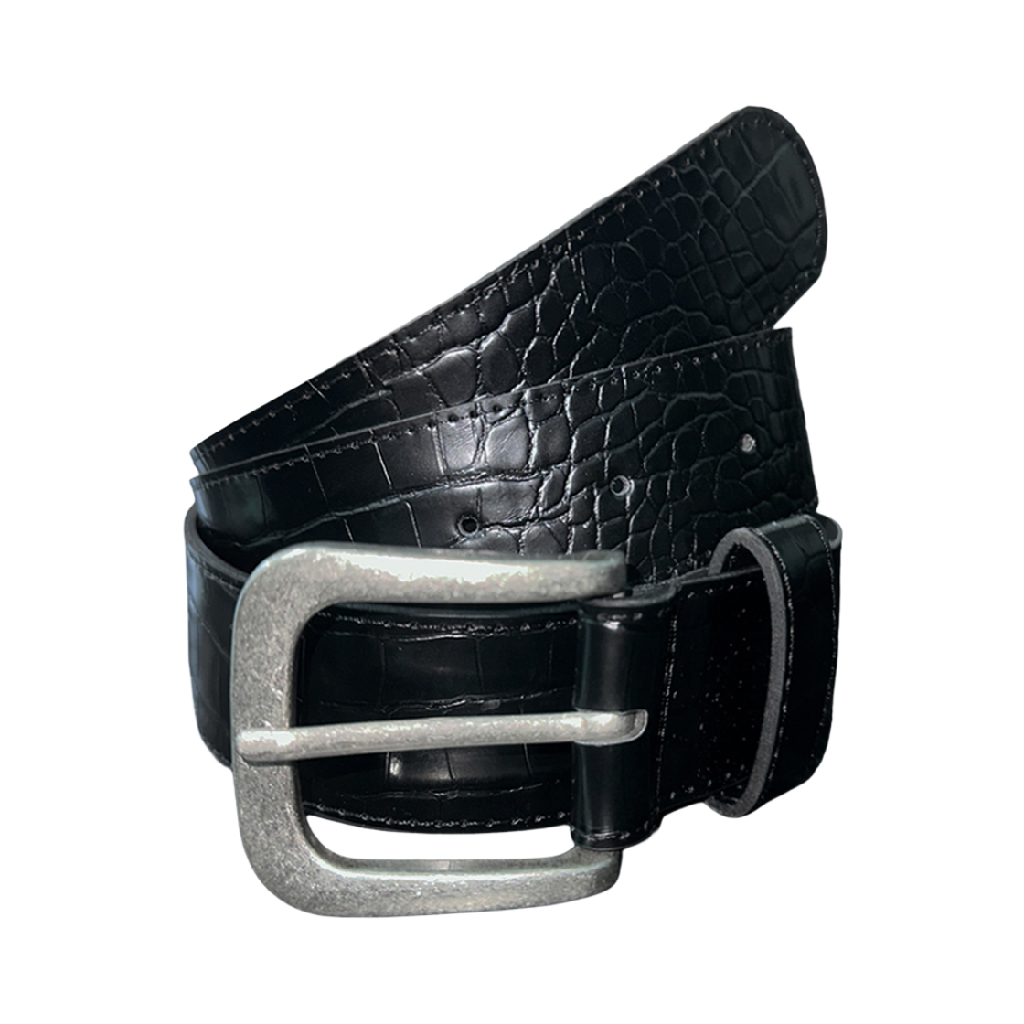 에이엑스커넥션 볼드 크로커다일 텍스쳐 벨트(AX CONNECTION Bold Crocodile Texture Belt)