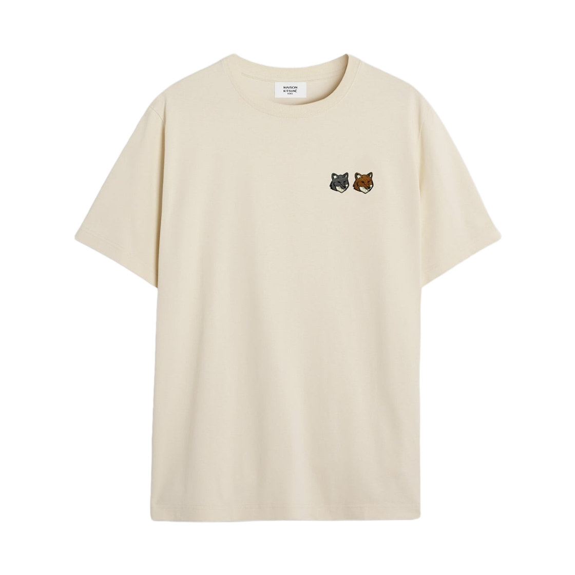 MRMJT32KJ7025-P702 Maison Kitsune Double Fox Head Comfort T-Shirt Latte