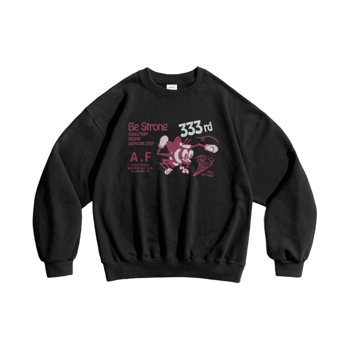 SMMT4589_Black_291 PERSTEP Be Strong Heavy Weight Sweat Shirt Black SMMT4589