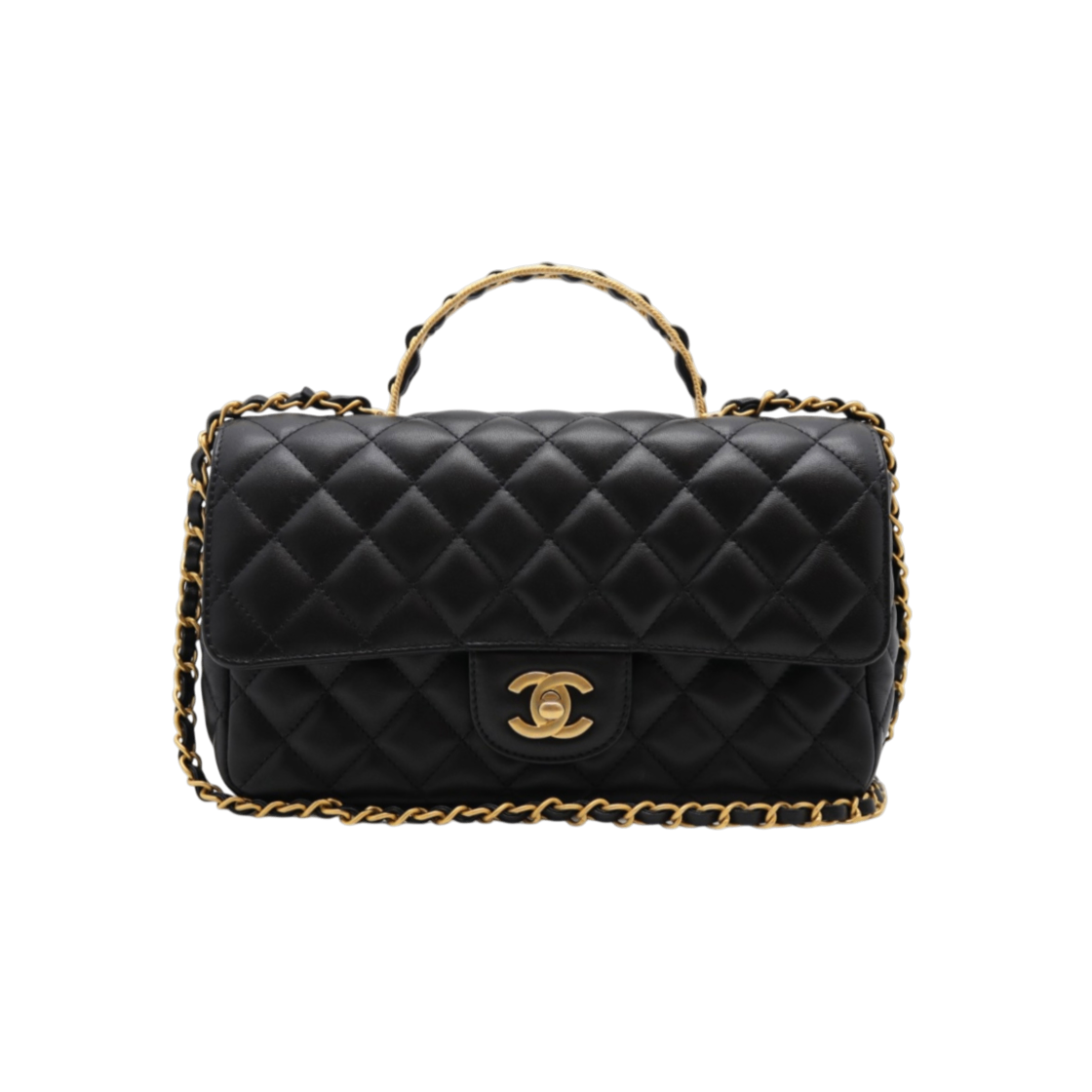 ITUQG4EB79FC Chanel Chain Top Handle Crossbody Bag Lambskin