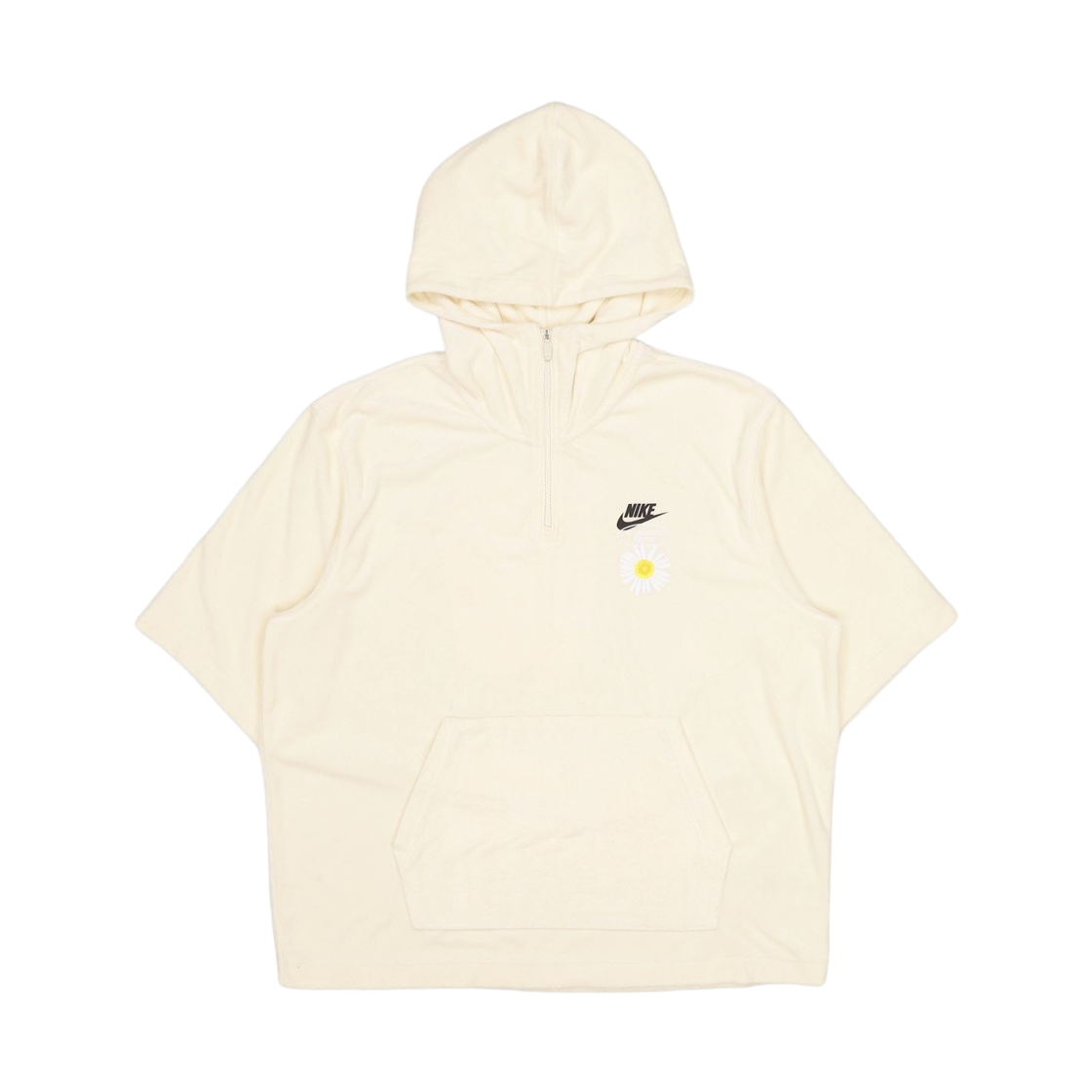 DM5063-113 Nike NSW Have Nike Day Quarter Zip Short Sleeve Hooded Plush Top Coconut Milk - Asia