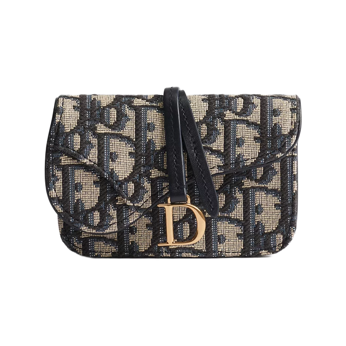 S5894CTZQ-M928 Dior Saddle Bloom Card Holder Dior Oblique Jacquard Blue