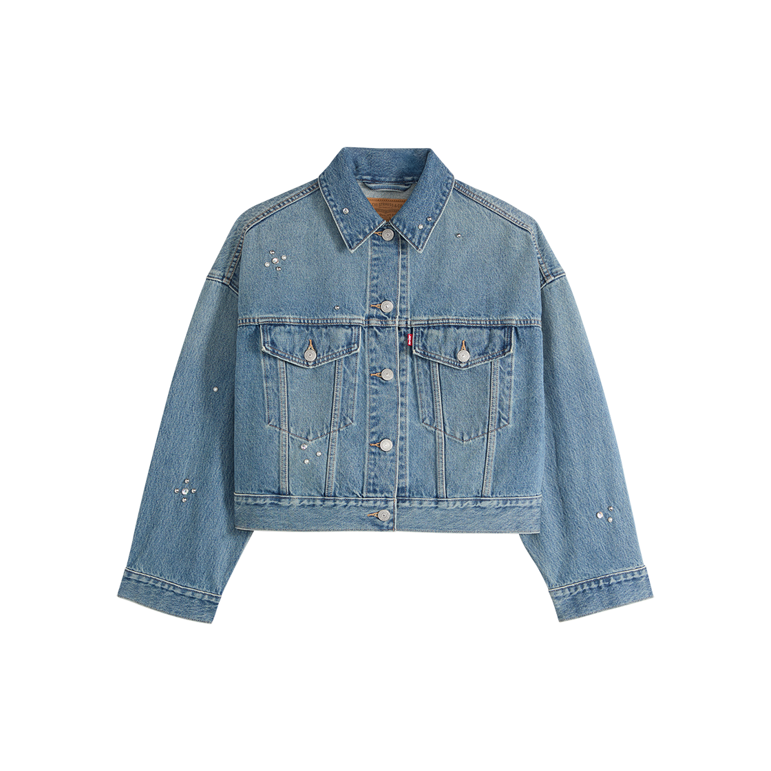 0089L-0003 Levi's Loose Crop Trucker Jacket Medium Indigo