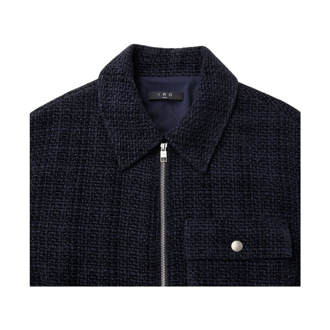 이로 세노르 트위드 집업 셔켓 네이비(Iro Cenor Tweed Zip-Up Shirt Jacket Navy) - 4