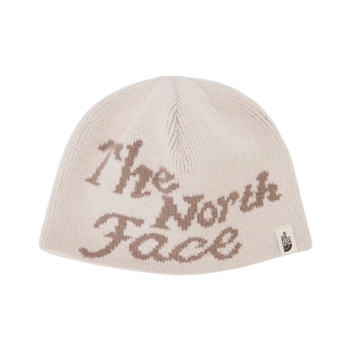 NE3BS52K The North Face White Label Brushed Logo Beanie Ivory - 26FW