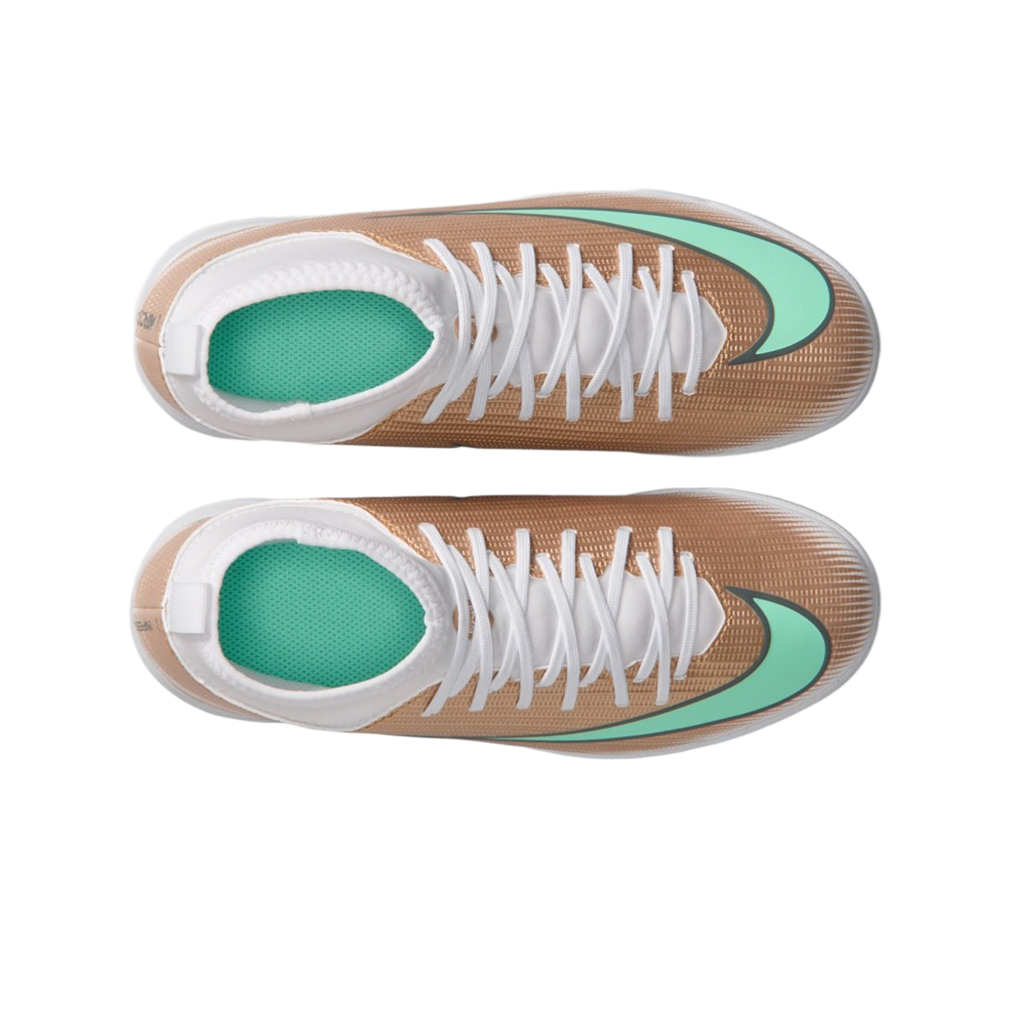 (JR) 나이키 머큐리얼 슈퍼플라이 11 클럽 메탈릭 골드 글로우 그린((JR) Nike Mercurial Superfly 11 Club Metallic Gold Glow Green) - 2