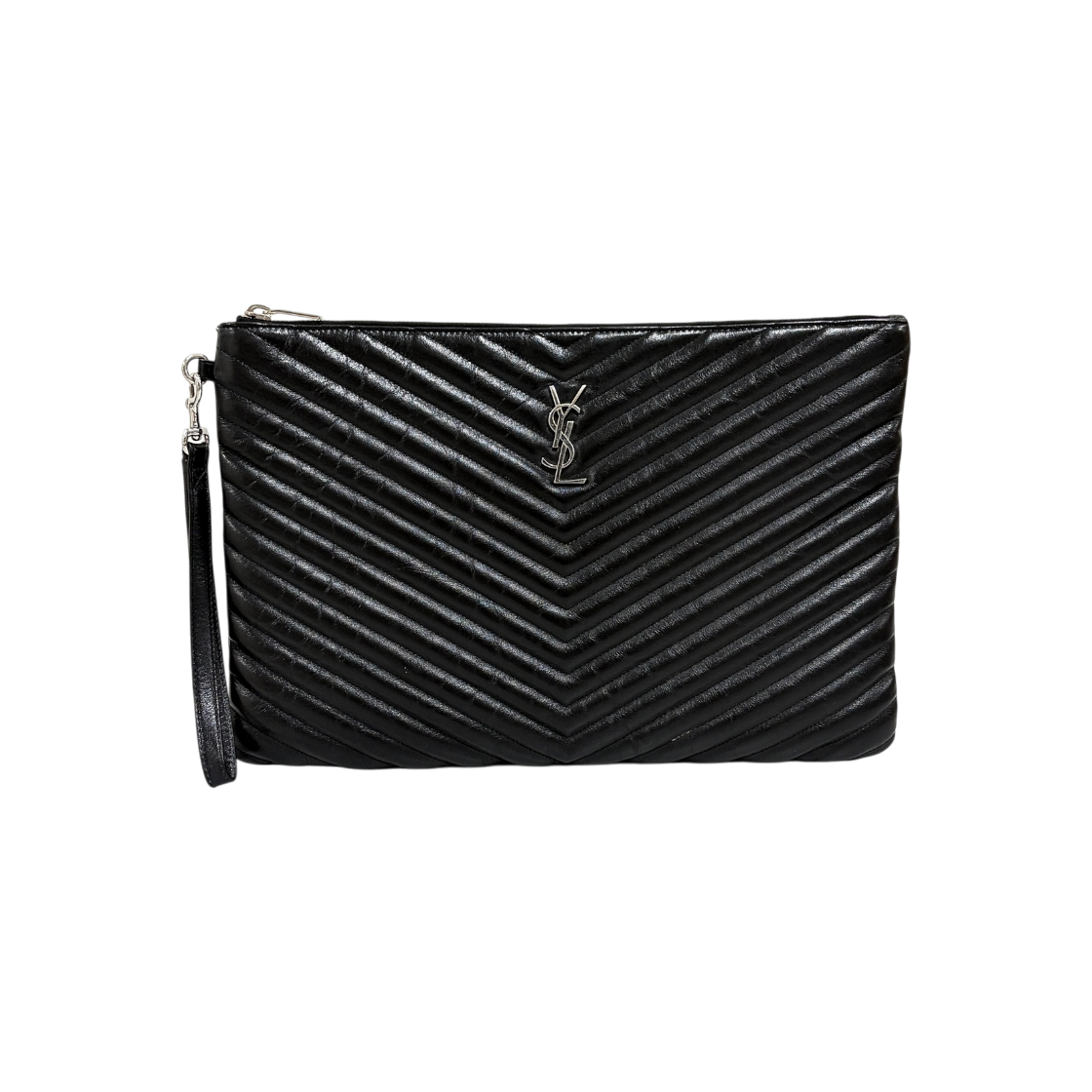 ITS6GHMDEPPR Saint Laurent Monogram Matelasse Clutch Bag Black