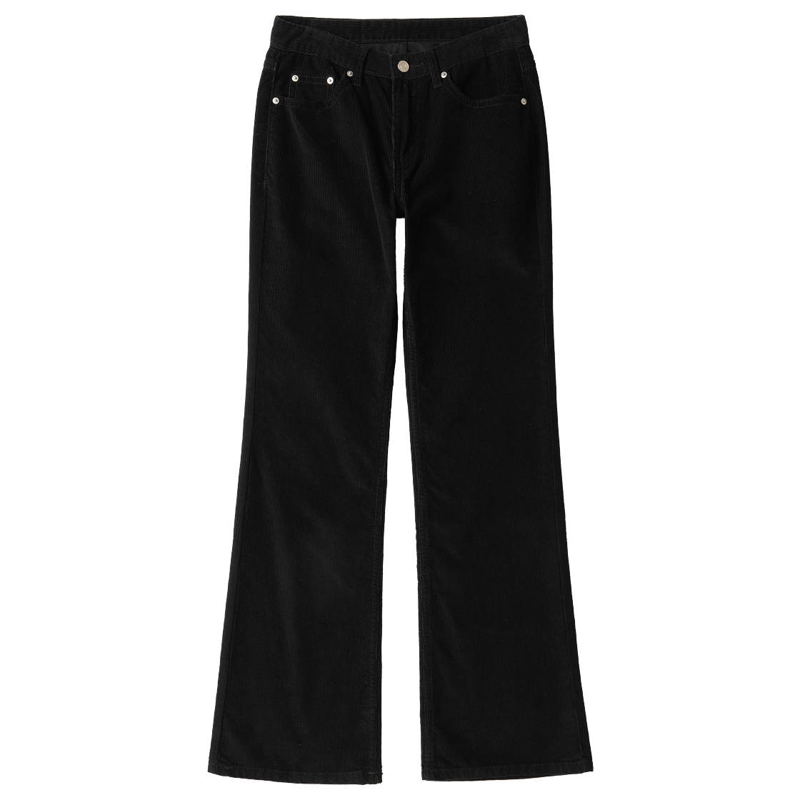 EFWPTAT078BLK aetoa Low-Rise Corduroy Pants Black