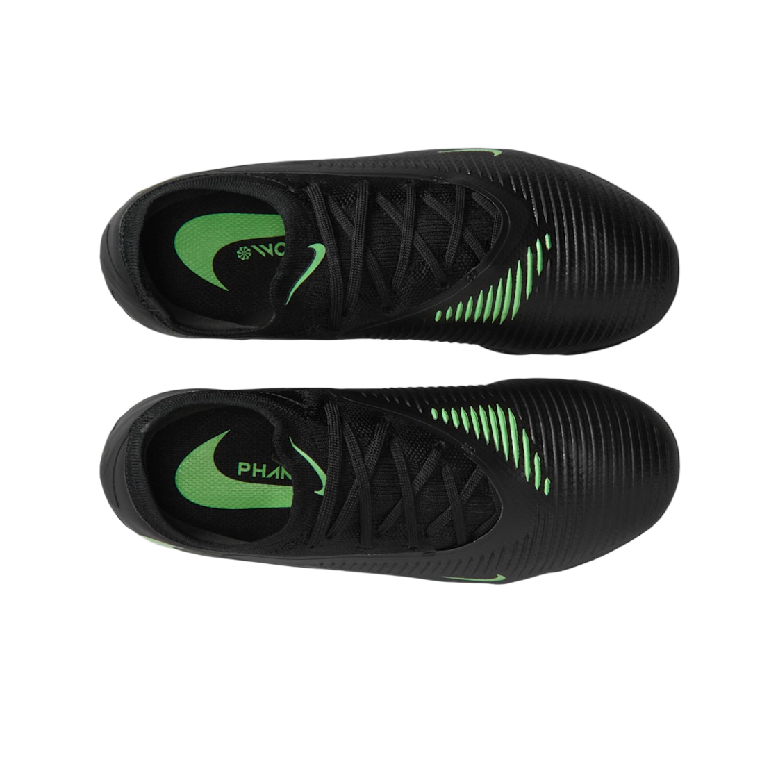 (JR) 나이키 팬텀 6 로우 프로 FG/MG 블랙 일루젼 그린((JR) Nike Phantom 6 Low Pro FG/MG Black Illusion Green) - 2