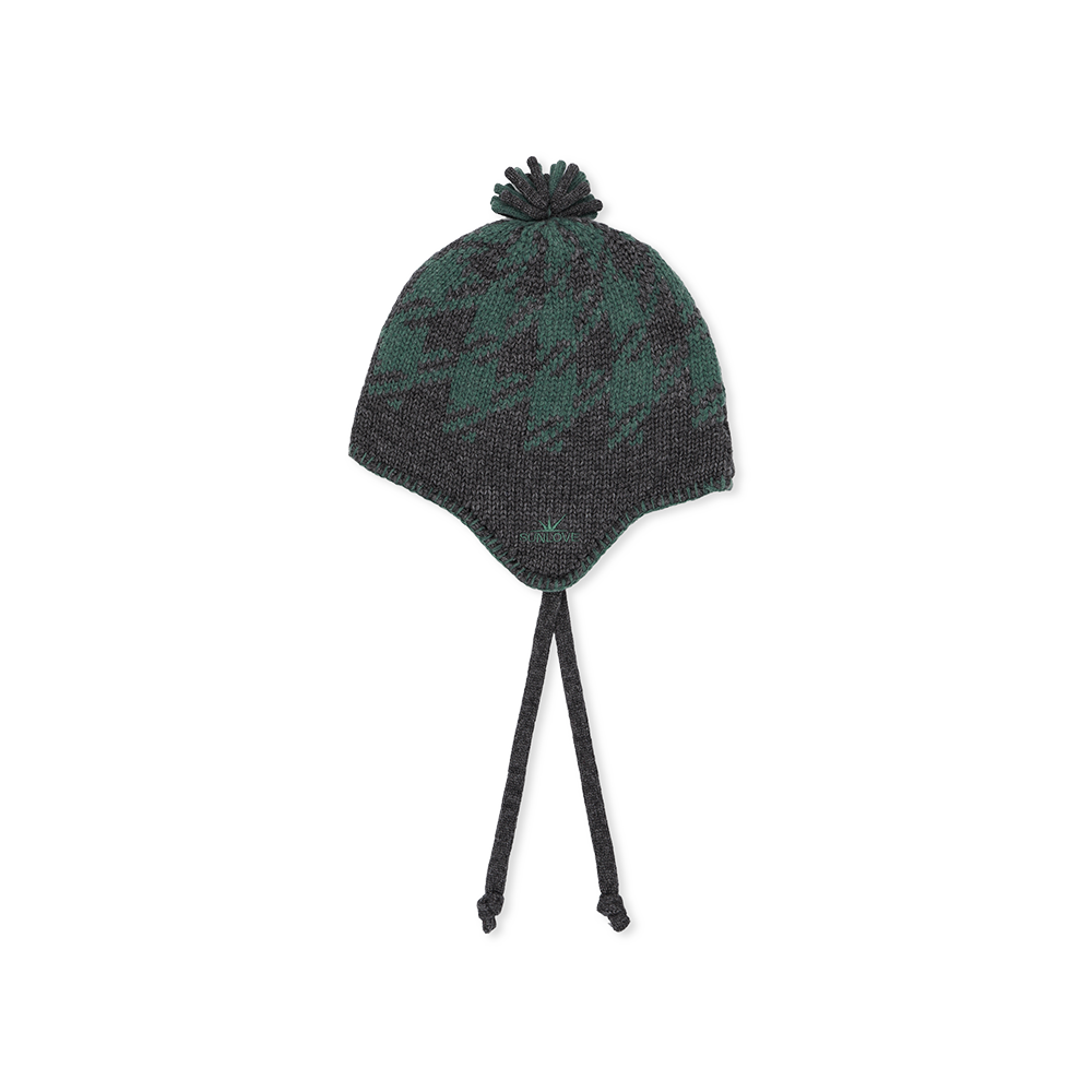 [5% 적립] 썬러브투어 체크 노트 비니 챠콜([5% 적립] sunlovetour Check Knot Beanie Charcoal) - 2